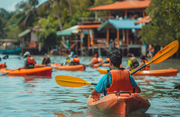 kayaking enthusiasts in Cox's Bazar